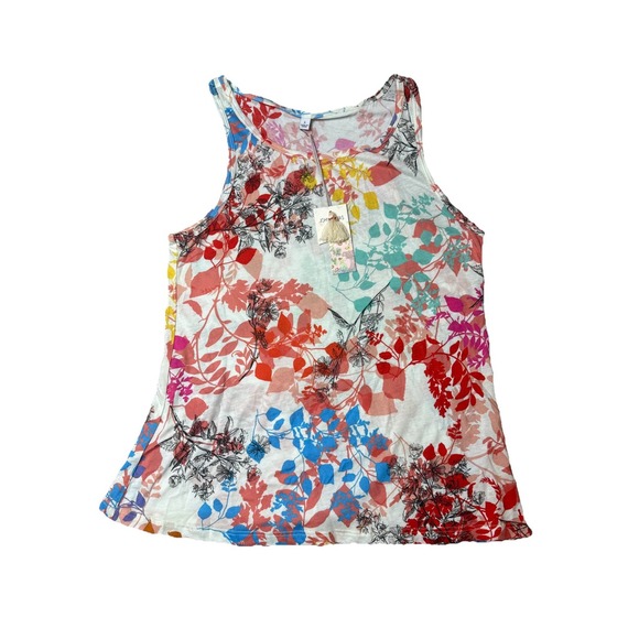 Johnny‎ Was Small Mazzy Flared Tank  Floral Embroidered Blouse Top Slip NWT $198 - Picture 1 of 7